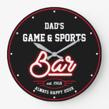 Dad's or Any Name Game Sports Bar Black Red
