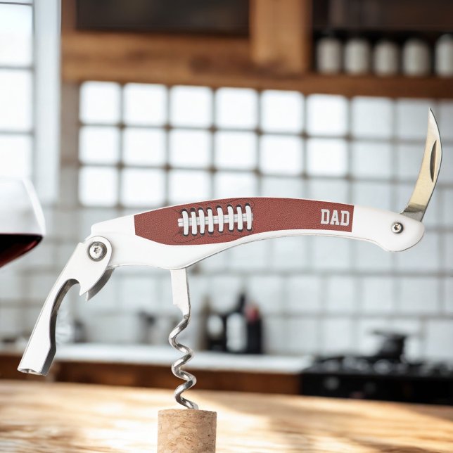 Dads Personalised American Football Corkscrew (A corkscrew just for your football loving dad. Add his name and initial on the back)