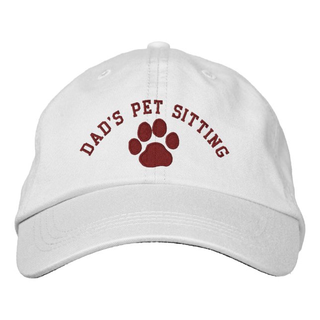Dad's Pet Sitting Embroidered Hat (Front)