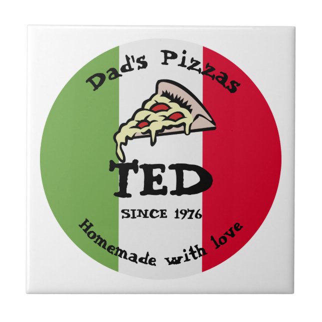 Dad's Pizzas Ceramic Tile (Front)