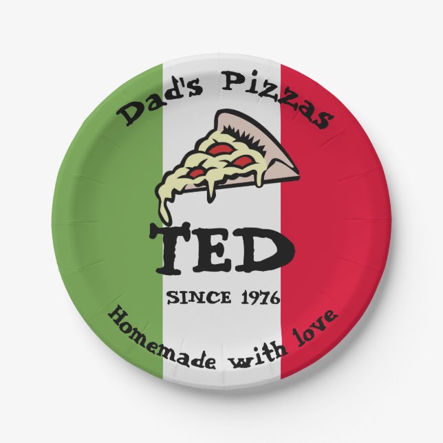 Dad's Pizzas Paper Plate (Front)