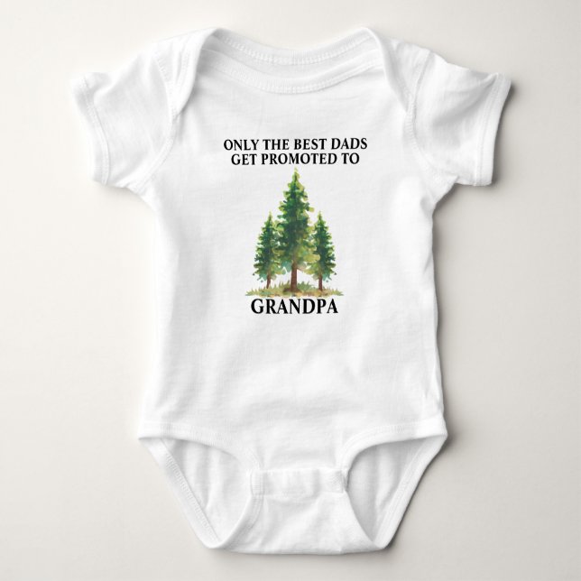 Dads Promoted to Grandpa Pine Tree Father's Day Baby Bodysuit (Front)