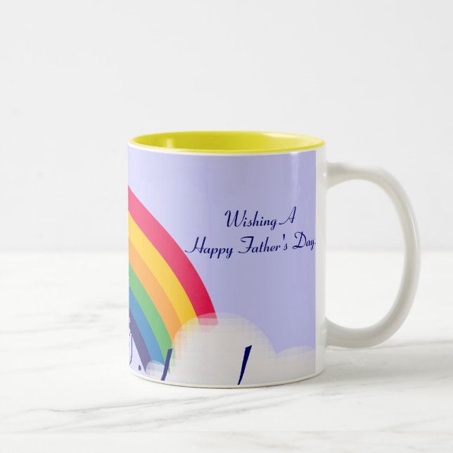 Dad's Rainbow!-Customise Two-Tone Coffee Mug (Right)