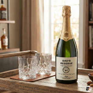 Dad's Reserve Modern Bourbon Parody Funny Sparkling Wine Label