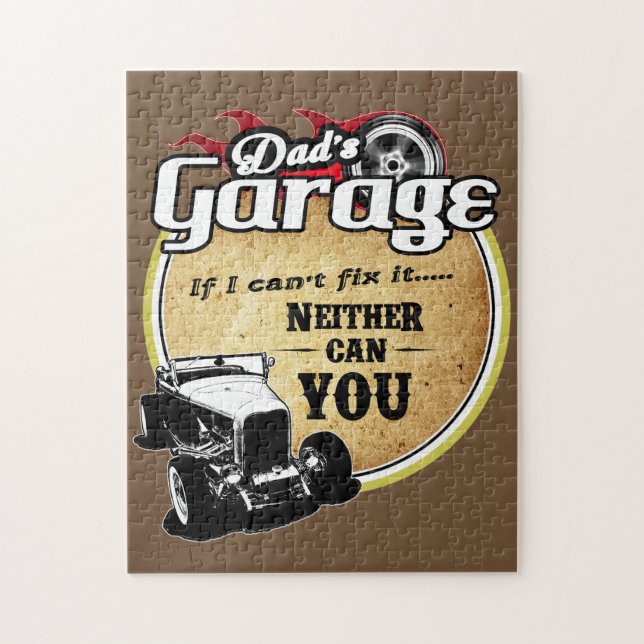 Dad's Retro Garage Jigsaw Puzzle (Vertical)