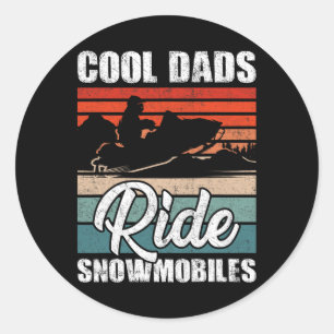 Dads Ride Snowmobiles - Father Snowcross Motor Sle Classic Round Sticker