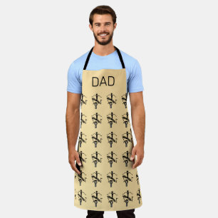 Dad's Silhouette Djembe Drumming Pattern Apron