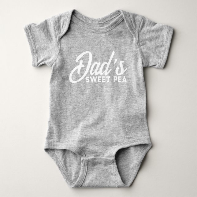 Dad's Sweet Pea Cute Adorable Baby Bodysuit (Front)