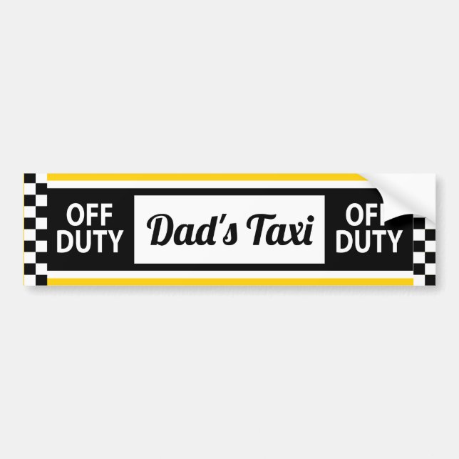 Dad's Taxi Fun New York Yellow Cab Bumper Sticker (Front)