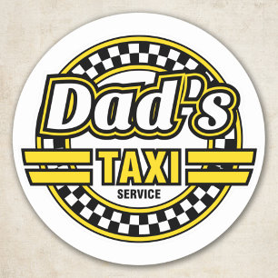 Dad's Taxi Service - Funny Stickers for Dad's Car