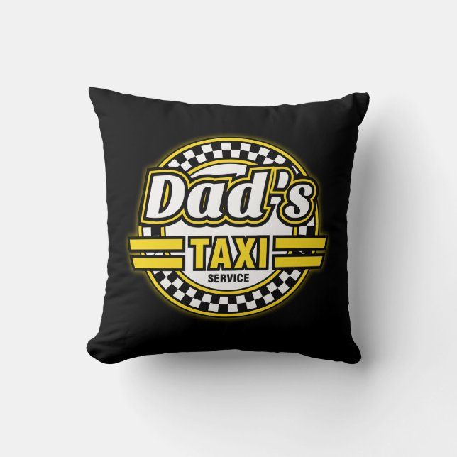 Dad's Taxi Service Logo Cushion (Front)