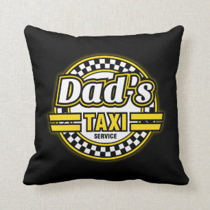 Dad's Taxi Service Logo Cushion