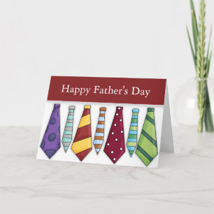 Dad's Ties 2 Father's Day Blank Greeting Card