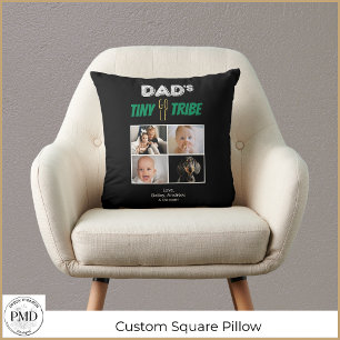 Dads Tiny Golf Tribe Custom Father's Day 4 Photo Cushion