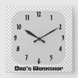 Dad's Workshop Square Wall Clock