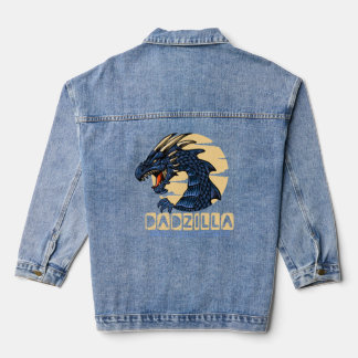 DADZILLA FATHER OF THE MONSTERS  Father Day Funny  Denim Jacket