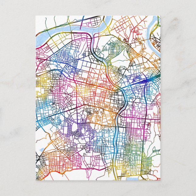 Daegu South Korea City Map Postcard (Front)