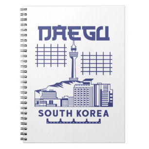 Daegu South Korea Modern Skyline Graphic Design Notebook