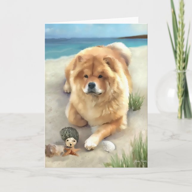 DAEJA AT THE BEACH  heARTdog chow Card (Front)