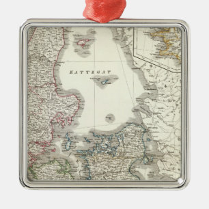 Daenemark, Island - Denmark, Iceland Metal Tree Decoration