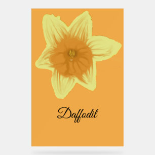 Daffodil Acrylic Sign Orange & Yellow