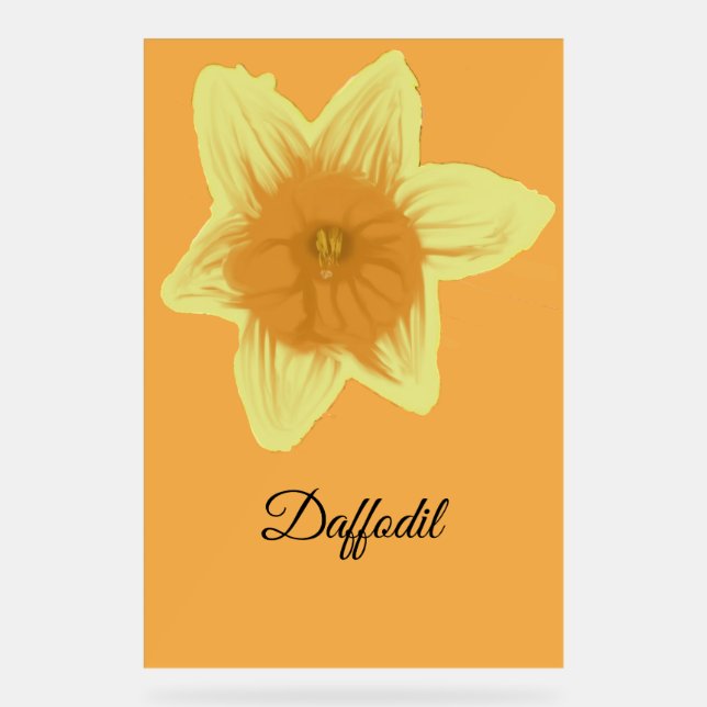 Daffodil Acrylic Sign Orange & Yellow (Front)