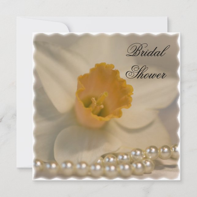 Daffodil and Pearls Bridal Shower  Invitation (Front)