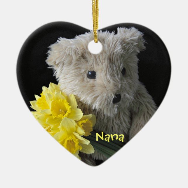 daffodil bear heart ornament (Front)