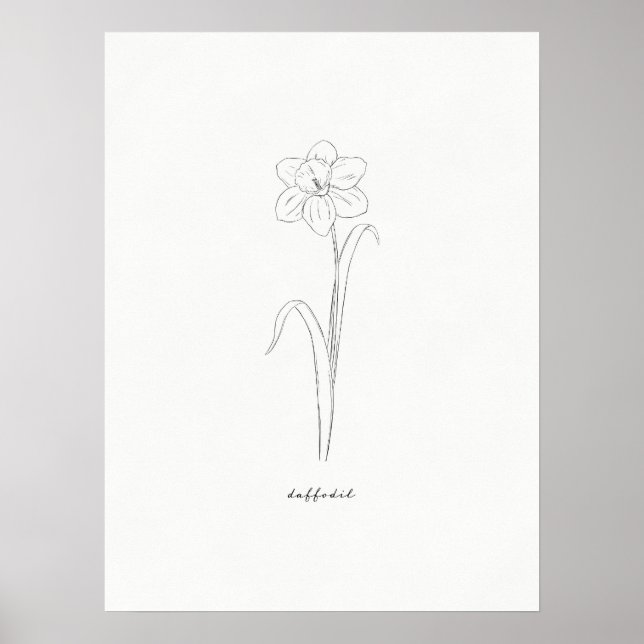 Daffodil Birth Flower Print (Front)