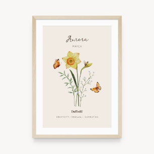 Daffodil Birth Month Flower Poster