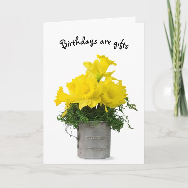 Daffodil Birthday Bouquet  Card (Front)