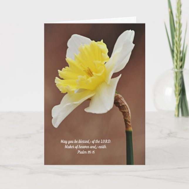 Daffodil Blooming Scripture Card Thoughts Psalms (Front)