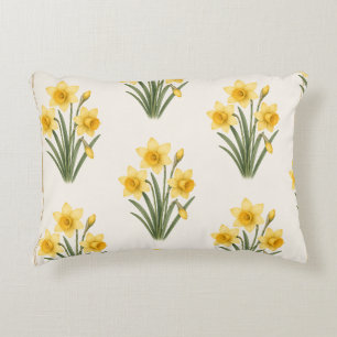 Daffodil Botanical, March Birth Flower Decorative Cushion