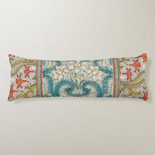 Daffodil chintz art nouveau flower wallpaper body cushion