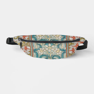 Daffodil chintz art nouveau flower wallpaper bum bags