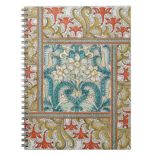 Daffodil chintz art nouveau flower wallpaper notebook