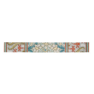Daffodil chintz art nouveau flower wallpaper satin ribbon