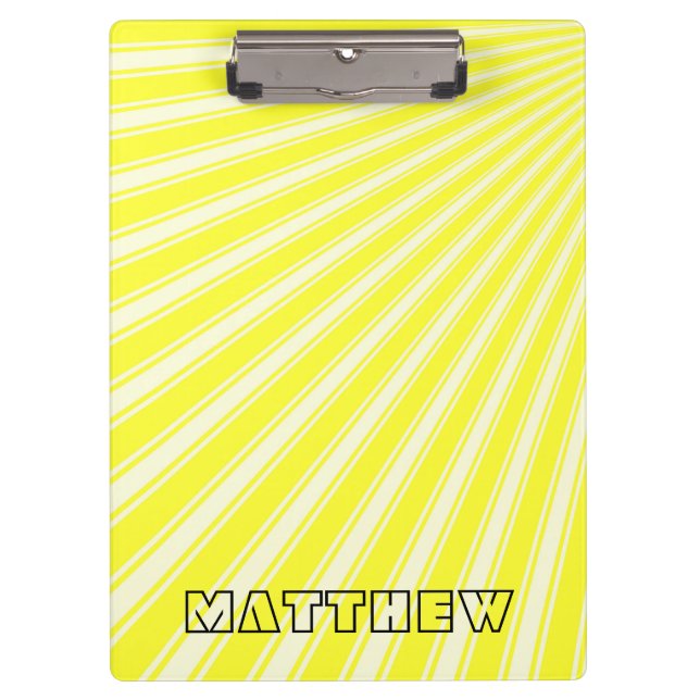 Daffodil Colour Stripe Funky Pattern Clipboard (Front)