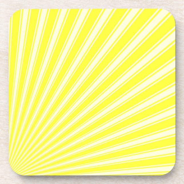 Daffodil Colour Stripe Funky Pattern Coaster (Front)