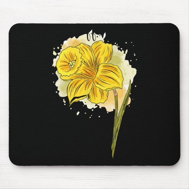 Daffodil Daffodils Flowers Floral Spring Easter Da Mouse Pad (Front)