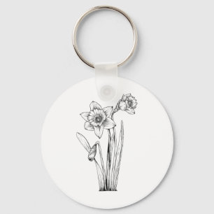 Daffodil Daffodils Flowers Floral Spring Easter  Key Ring