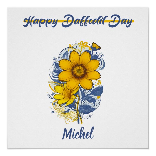 Daffodil Day - Daffodil Cancer Awareness Flower Poster (Front)