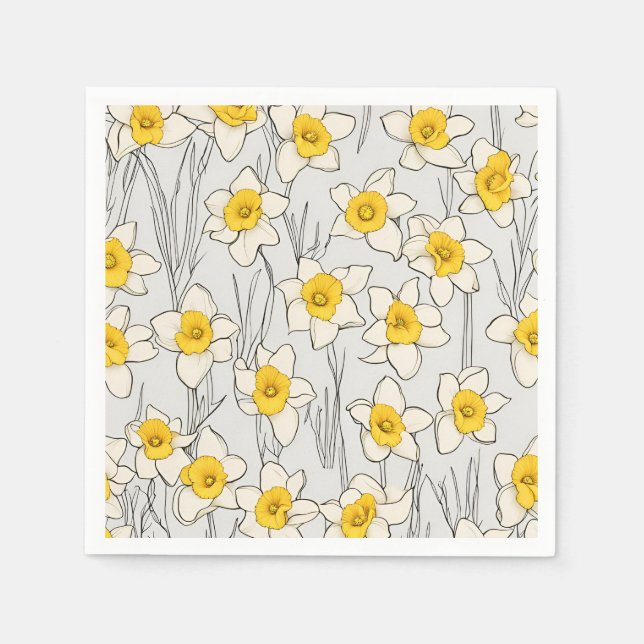 Daffodil Design Paper Napkins (Front)