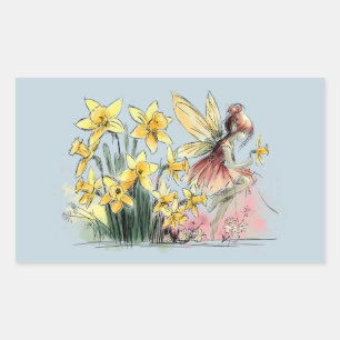 Daffodil Fairy Rectangular Sticker