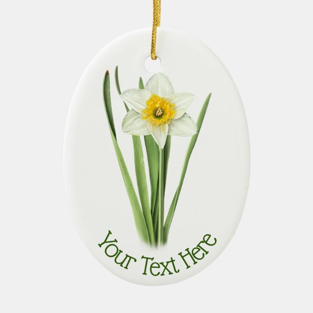 Daffodil Flower Ceramic Ornament (Front)