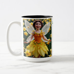 Daffodil Flower Fairy Two-Tone Coffee Mug