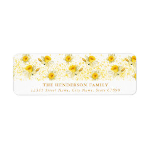 Daffodil Flower Return Address Labels