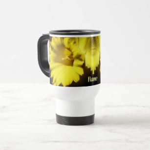 Daffodil Flower Up Close Personalised  Travel Mug