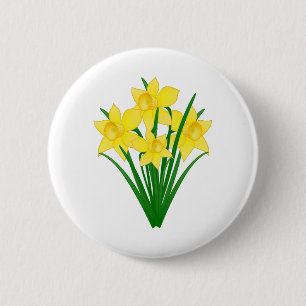 Daffodil Flowers 6 Cm Round Badge
