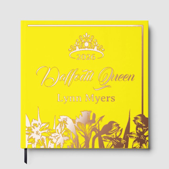 Daffodil Foil Scrapbook Photo Pageant Festival Guest Book (Front)